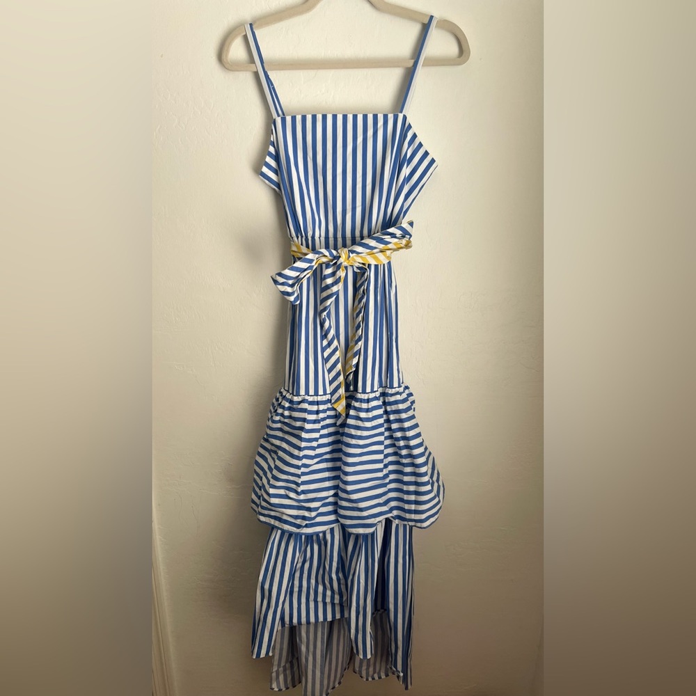BCBGMaxAzria Blue and White Striped Dress